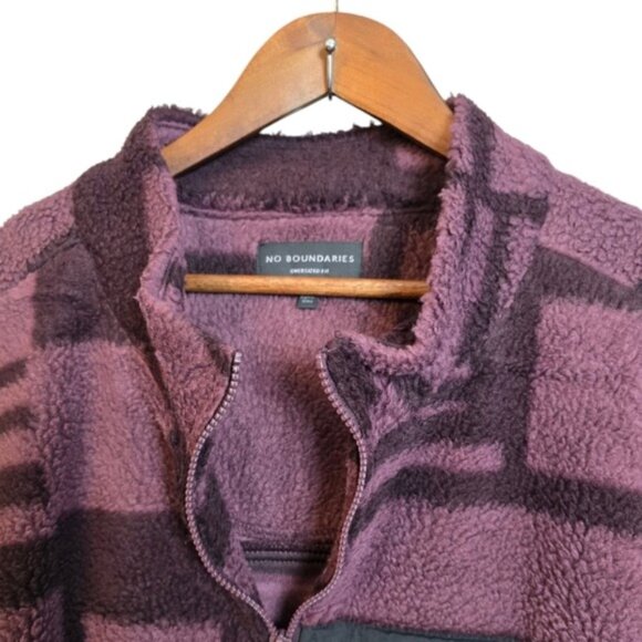 No Boundaries Mens Sherpa Oversized Trucker Jacket Multicolor Full Zip 3XL - Picture 4 of 14